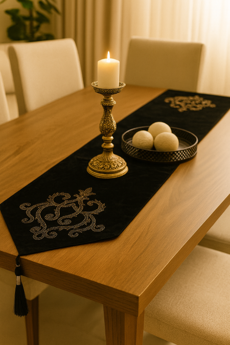 رنر اسود مخمل 33*210