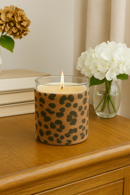 شمعة جلد النمر مخمل