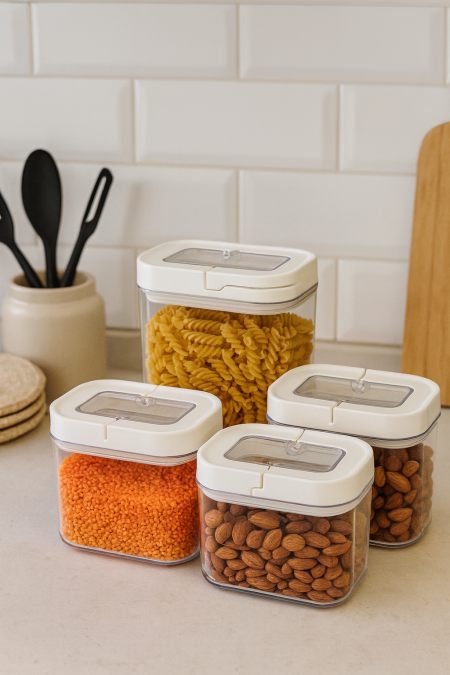 طقم علب 4 قطع اكريلك صحي