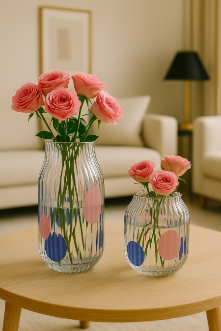 فازات شفاف مخطط - ملون