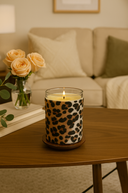 شمعة جلد النمر مخمل