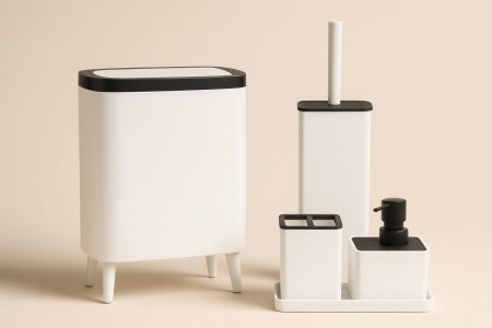 طقم حمام 5 قطع لون ابيض