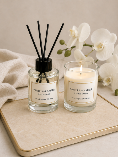 طقم معطر عيدان مع شمعة
