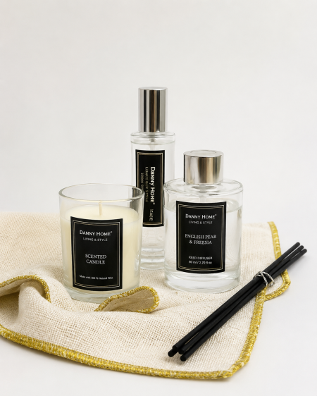 طقم معطر عيدان مع شمعة