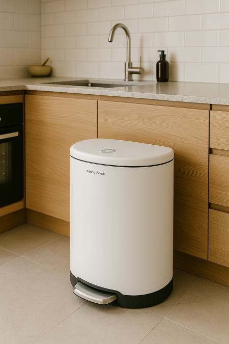 سلة مهملات بيضاوي 40 لتر - ابيض