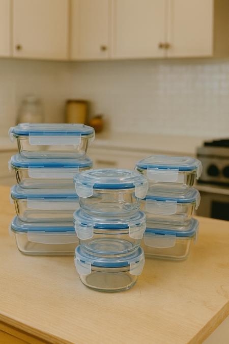 طقم 10 قطع تبروير زجاج ضغط محكم