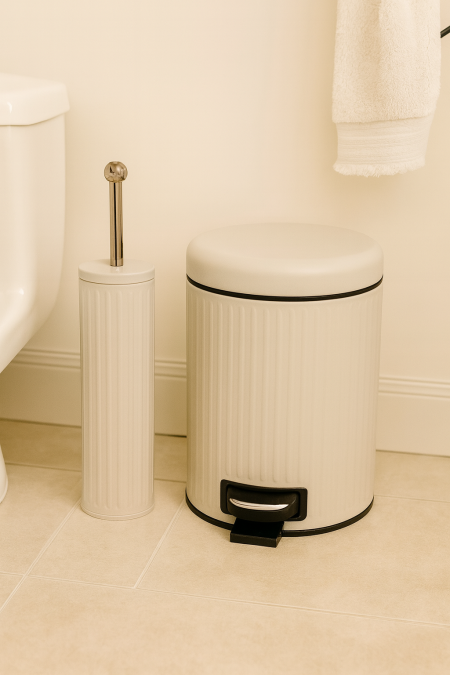 طقم حمام قطعتين معدن - بيج