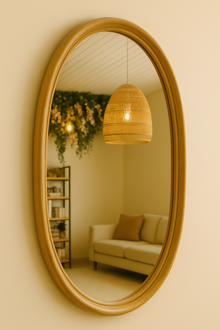 مراي بيضاوي خشب مانجو 60*100