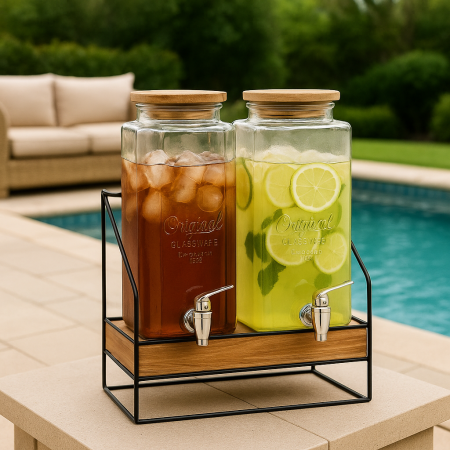 طقم ستاند مع 2 ابريق بحنفيه