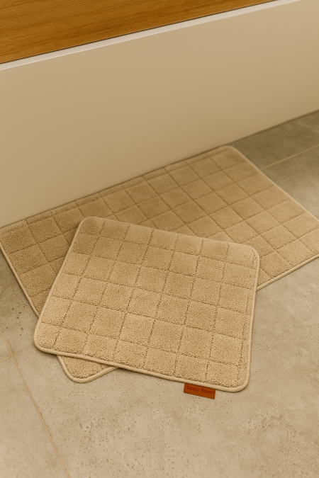 طقم دعسات حمام 2 قطعة - 60*60 - 60*100 - بيج