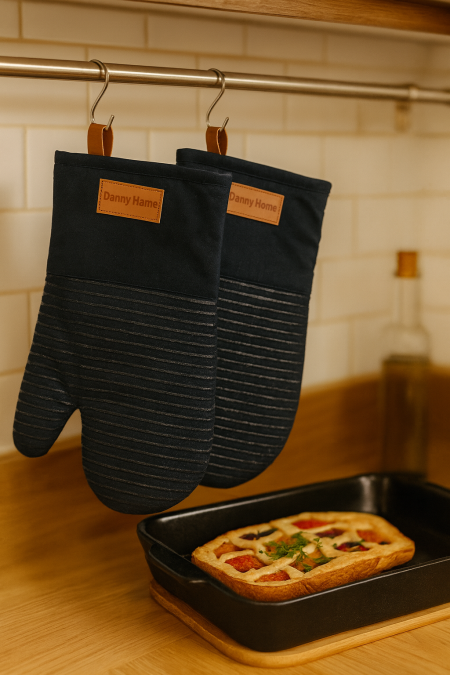 طقم كفوف قماش قطعتين - اسود