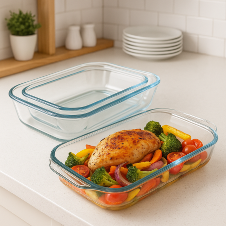 طقم بايركس مستطيل 3 احجام