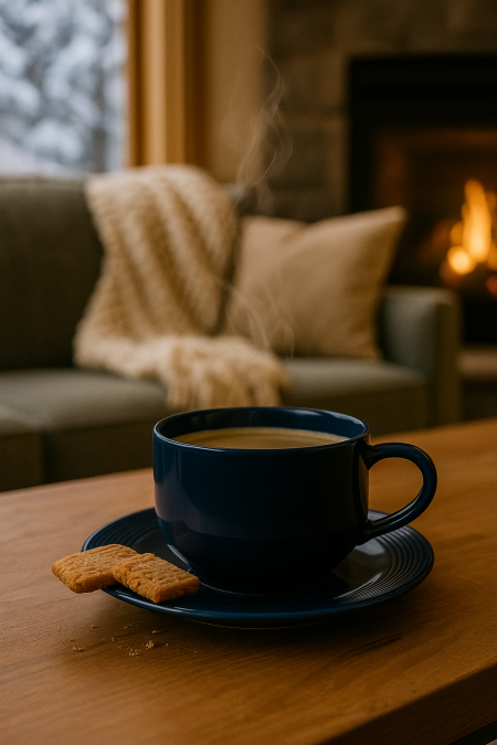 طقم 6 كاسات نسكافيه/ شاي مع صحون - كحلي