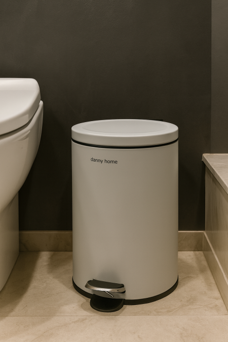 سلة مهملات معدن - رمادي غامق