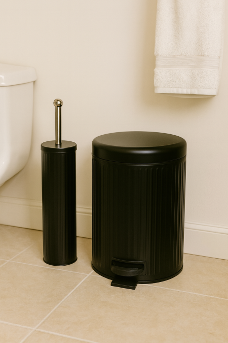 طقم حمام معدن قطعتين - اسود