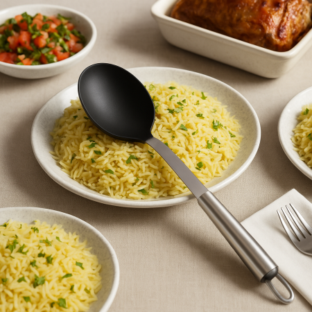 مغرفة رز عظم مع ستانلس