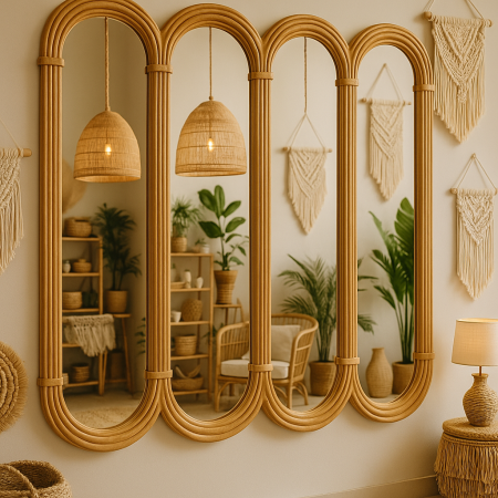 مراة ديكور خشب مانجو مميزة 100*120