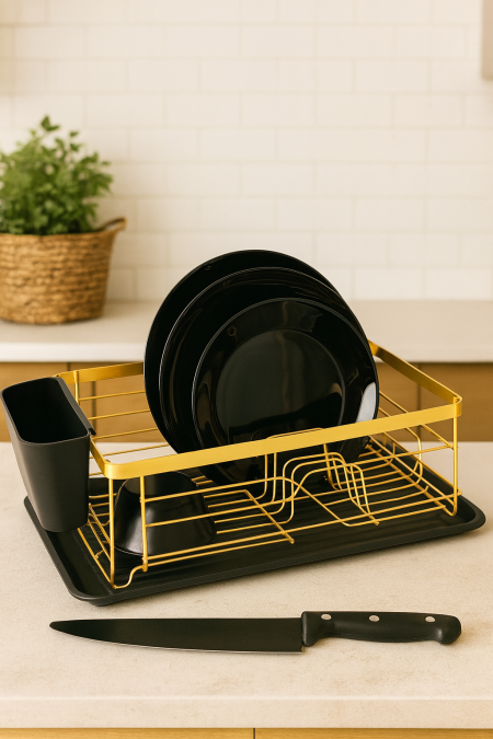 مشك جلي ستانلس ذهبي مع اسود