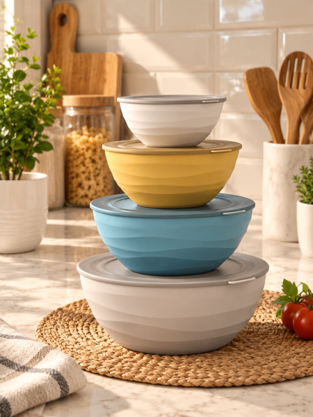 طقم 4 علب ضغط ملون