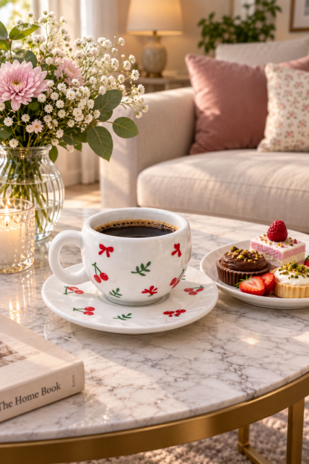 طقم 6 فناجين قهوة - كرز 🍒
