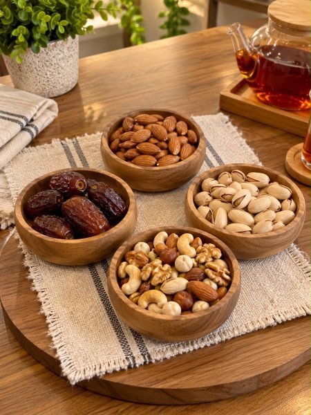 طقم 4 صحون خشب