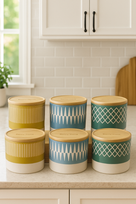 طقم سكريات 6 قطع ملون منقش