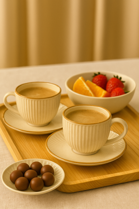 طقم 6 كاسات نسكافيه بيج فاتح