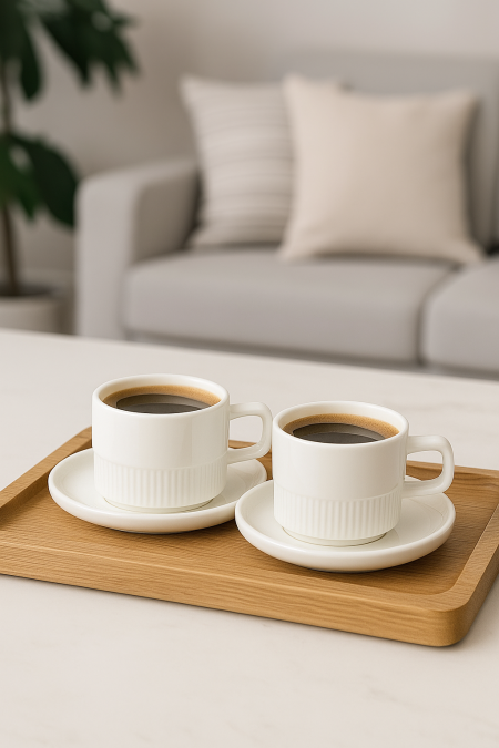 طقم فناجين قهوة عدد 6 مع صحون