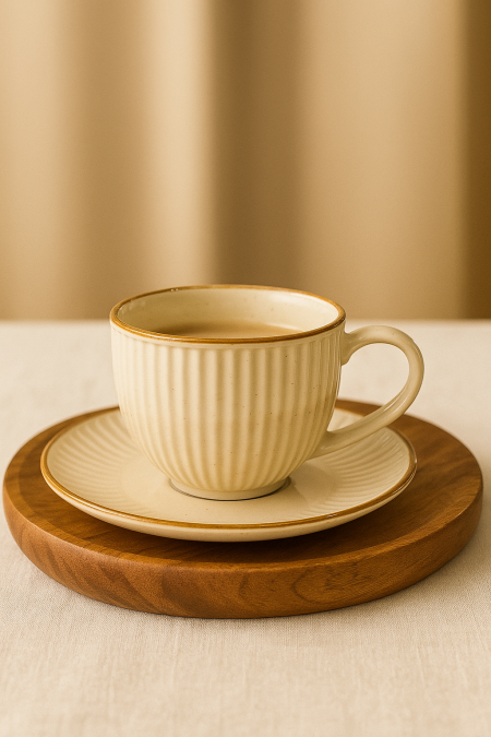 طقم 6 فناجين قهوة بيج فاتح