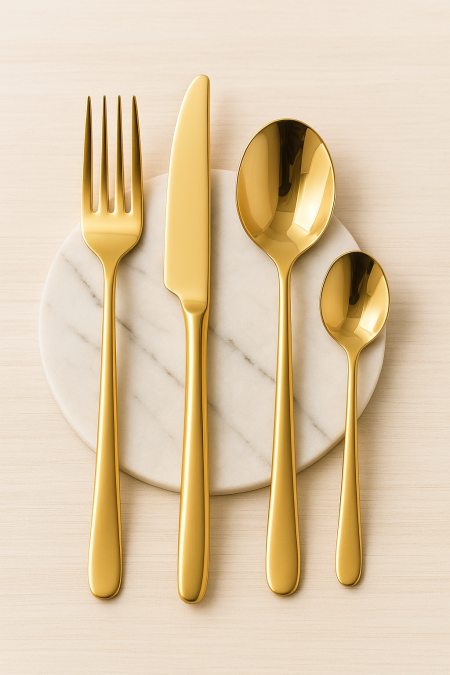 طقم معالق وشوك - ذهبي  24 قطعة