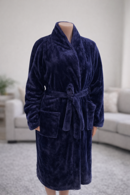 روب شتوي فرو ناعم كحلي