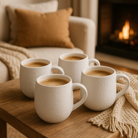 طقم 6 مجات باللون الابيض