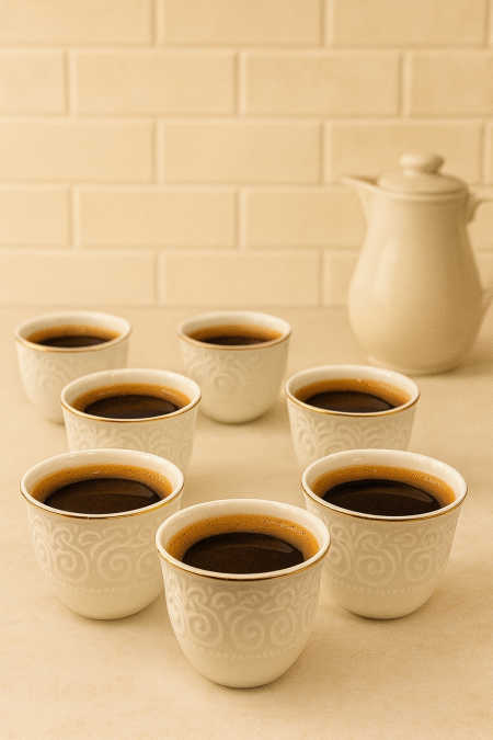 فناجبن قهوة ساده - منقش مع ذهبي