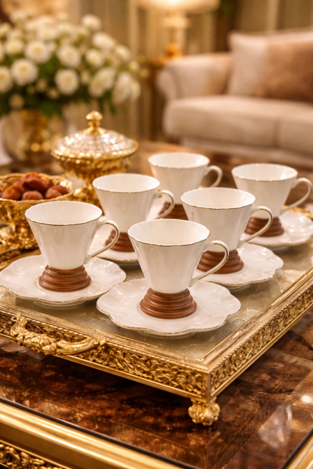 طقم 6 فناجين وردة