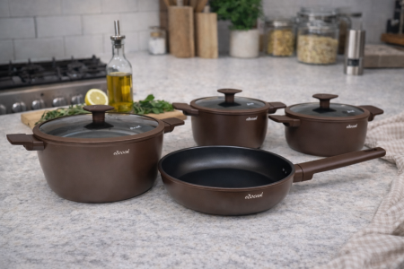 طقم طناجر+ مقلى 4 قطع